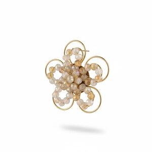 Myra Bag Gold and Cream Beaded Earrings NWT